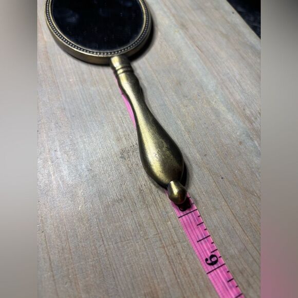 8” Vintage Style Chevron Print Handheld Mirror EPC - Picture 3 of 4